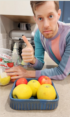 Martin Sorge with apples for Buckwheat Crisp