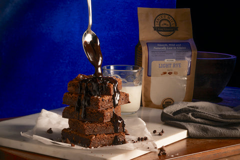 Brownie recipe using organic rye flour