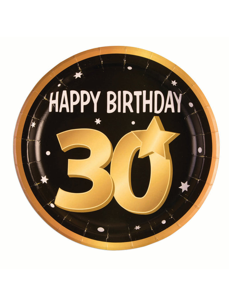 8 Pack 30th Birthday Paper Plates