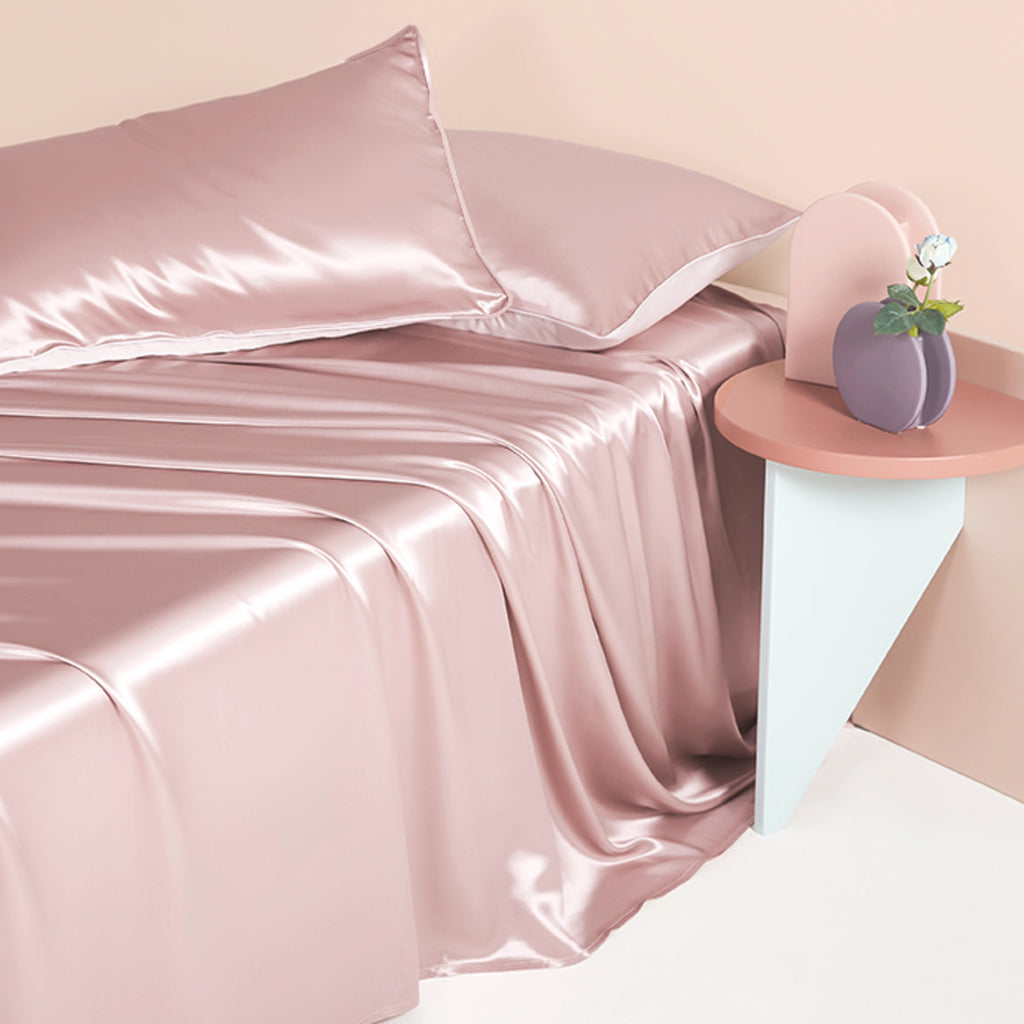 silk sheets rose gold