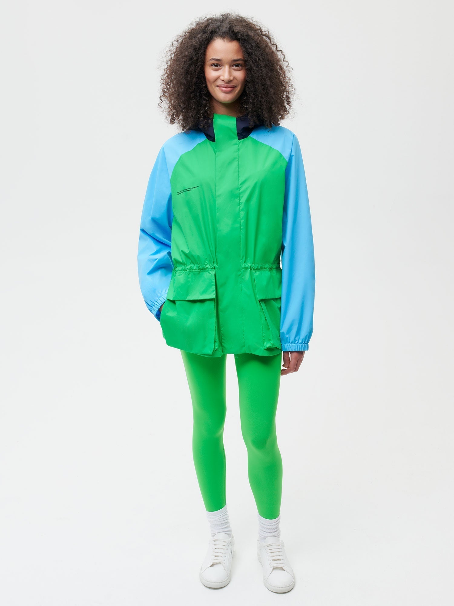 Nylon Colour Block Jacket Jade Green Female