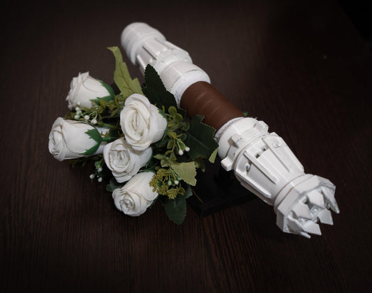 Star Wars Bridal Bouquet Holder Pure White Skywalker's Hilt - Crealandia