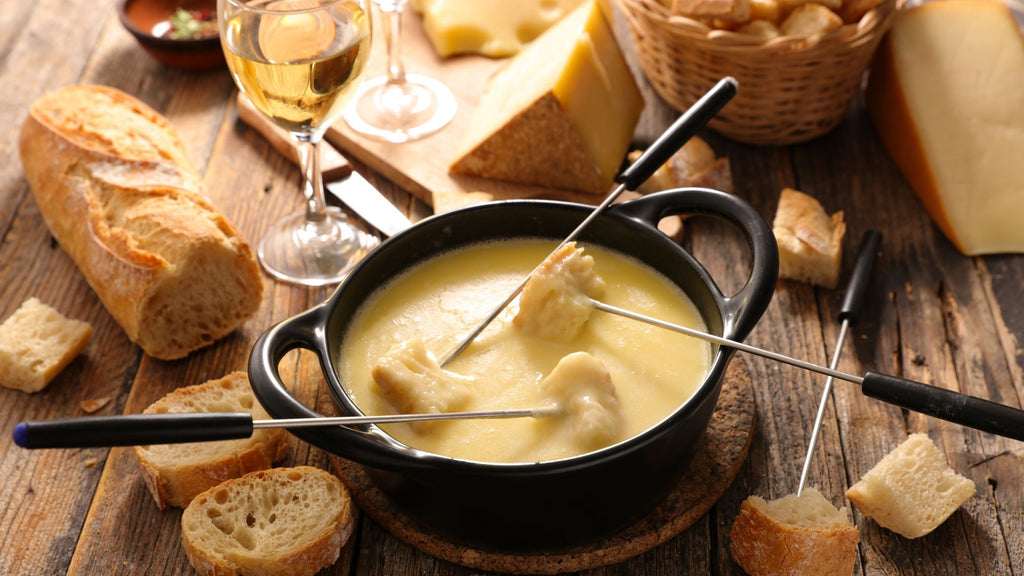 Savoyard fondue surprising white wine pairings Alsace Gewurztraminer Riesling