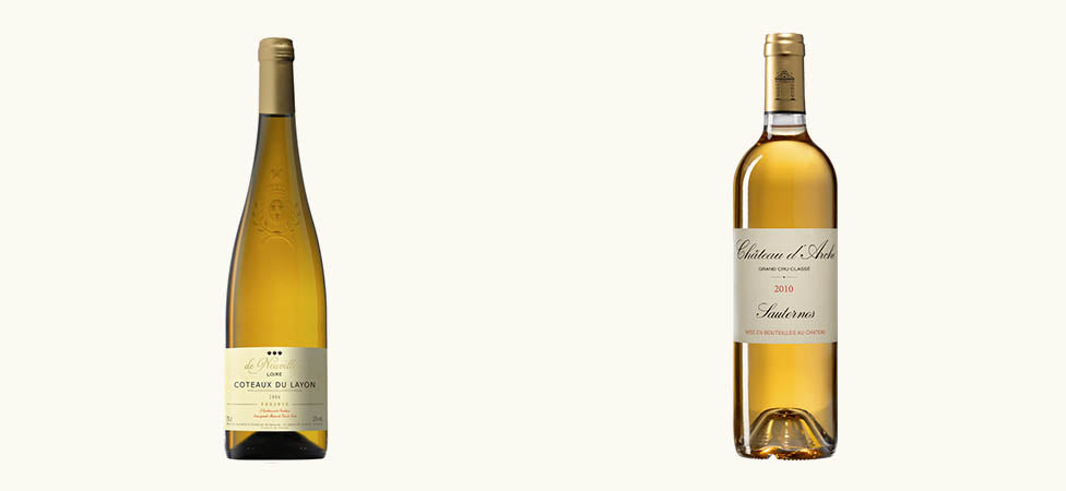 Sauternes Chateau d'Arche Coteaux du Layon sweet wines to accompany foie gras