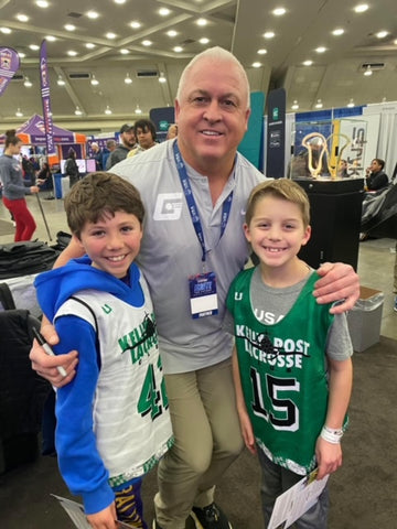 Gary Gait with young lacrosse fans during Laxcon