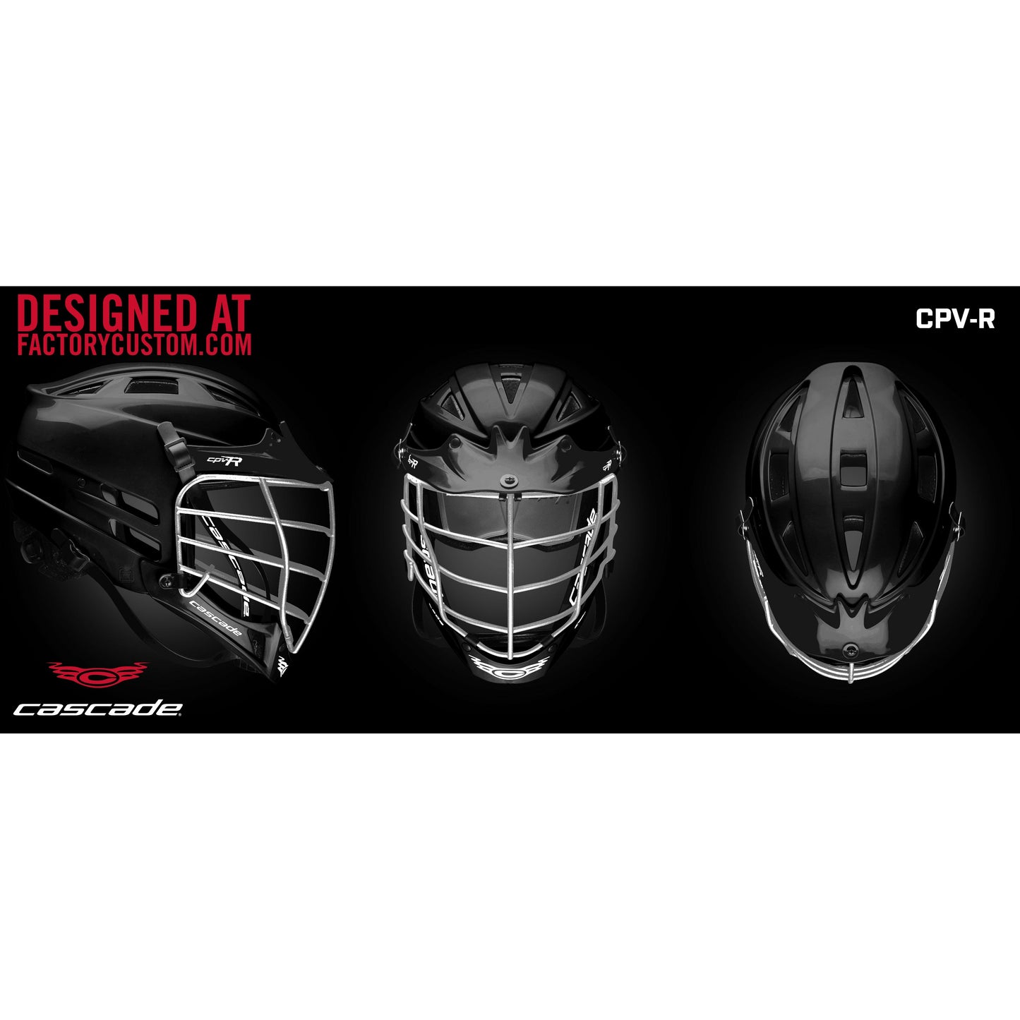 Cascade CPVR Lacrosse Helmet Black with Silver Mask