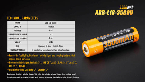 battery technical specs