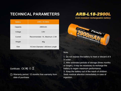 Battery specification