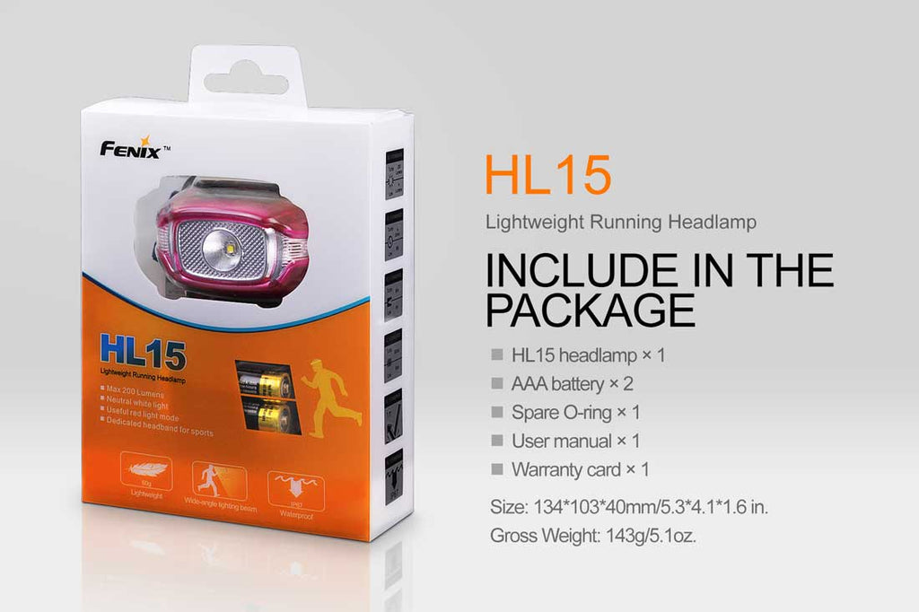 Fenix HL15 included in package