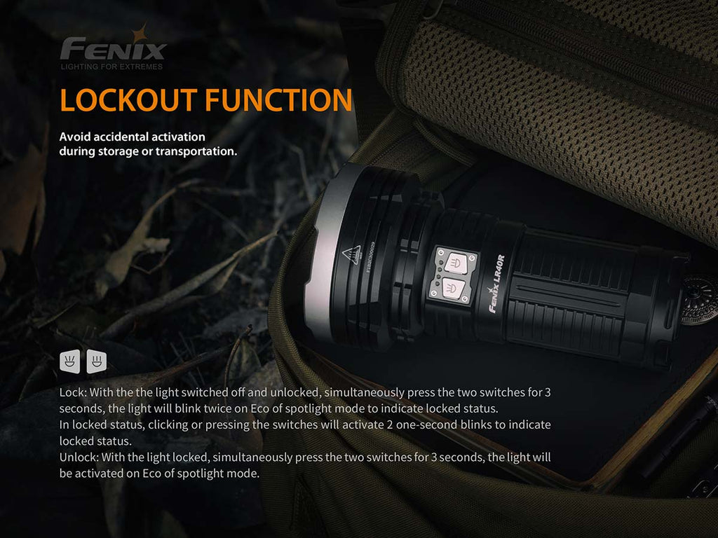 Fenix LR40R flashlight lockout