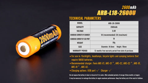 Battery spec sheet