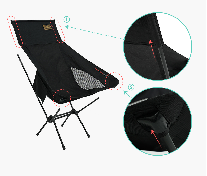 KZM Schwyz High Lightweight Chair removeable fabric