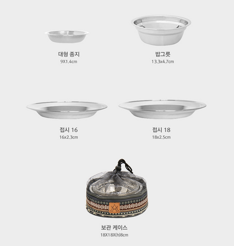 KZM Stainless Tableware Set item size