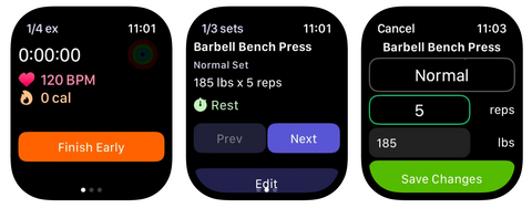 Liftr display on Apple Watch faces