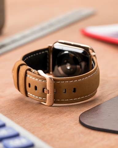 Mila brown suede Apple Watch strap by Buckle and Band