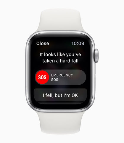 Apple Watch Series 4 displaying a fall detection notification