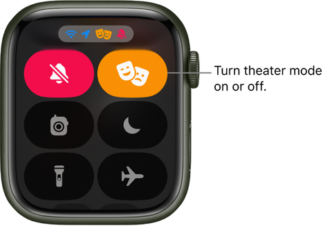 Apple Watch displaying the option to turn on Theatre Mode