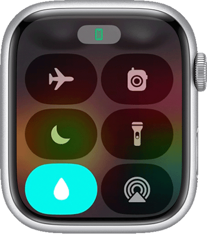 Apple Watch displaying Water Lock symbol