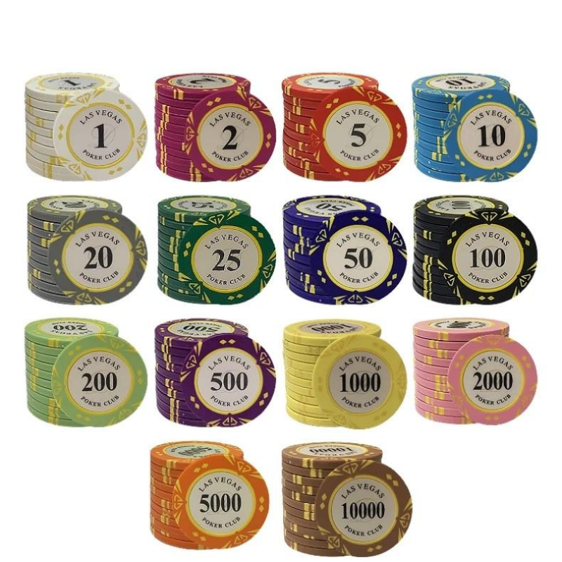 jetons de poker céramique avec valeurs astro - 10 pièces - 10g