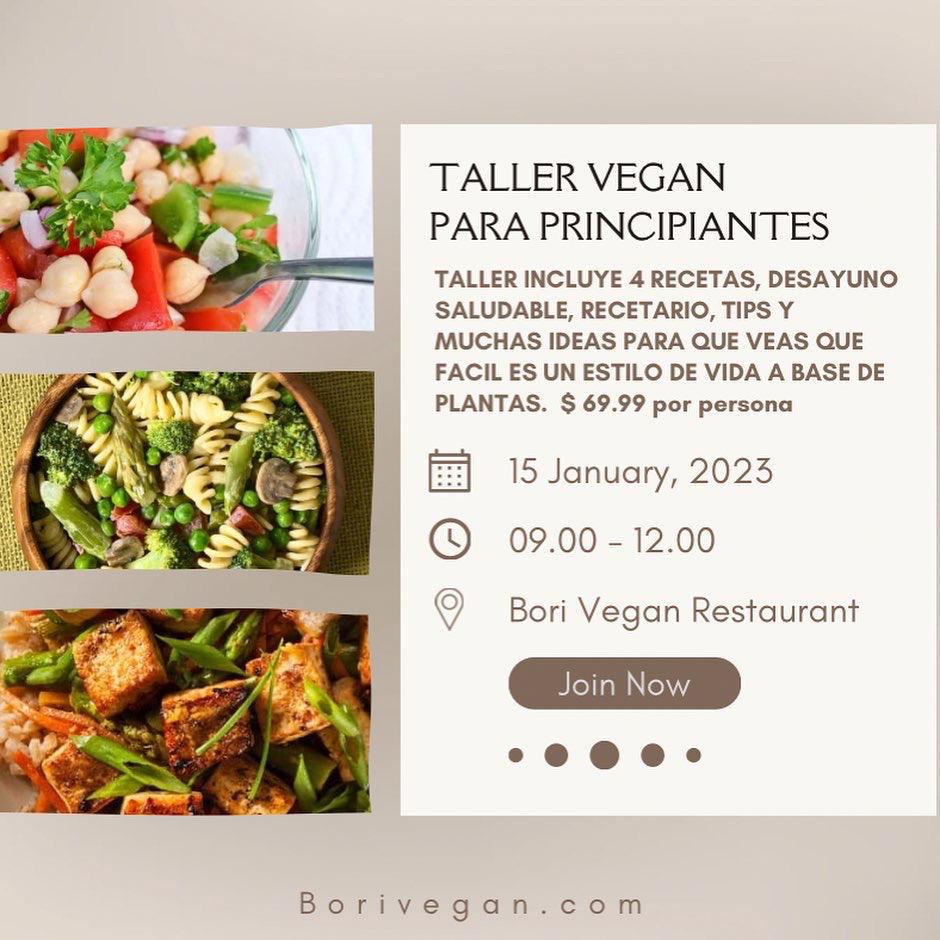 Recetas veganas para principiantes (presencial) 15 de enero de 2023 – Bori  Vegan