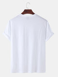 Mens Japanese Cartoon Cat Print Short Sleeve Cotton T-Shirts