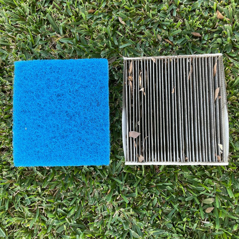 Clean Smart Parts cabin air filter vs. dirty traditional cabin filter