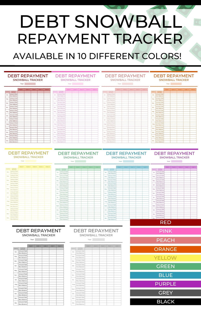 Debt Snowball Payment Tracker Printable The Budget Empire