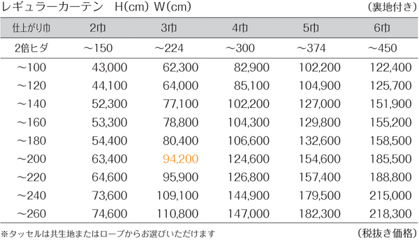 価格表JD201