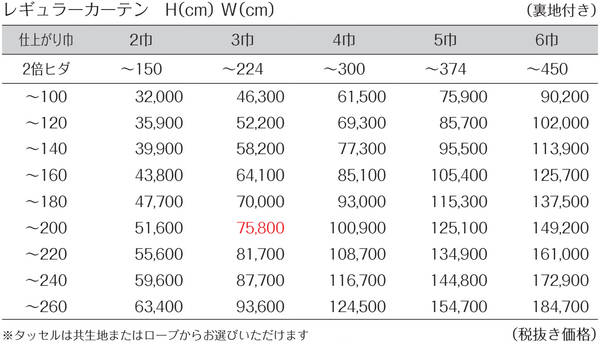 価格表JD297-JD299