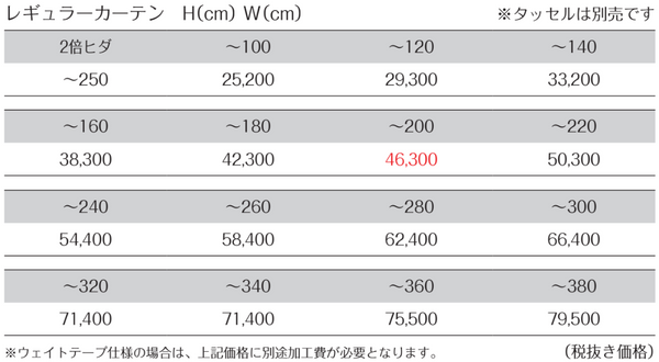 価格表JE9329