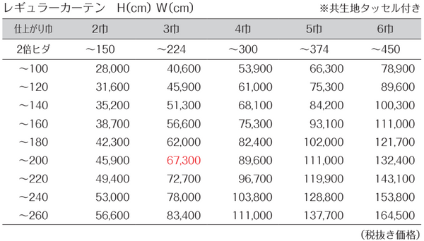 価格表JE9340