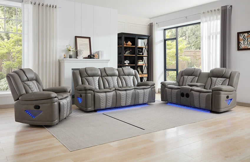 Grey 3pc Reclining Set by Innova