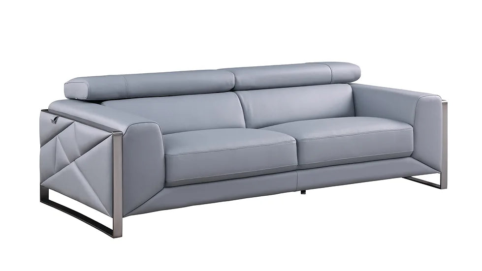 3pc Living Room Set in Giorgio's LT. Blue Color