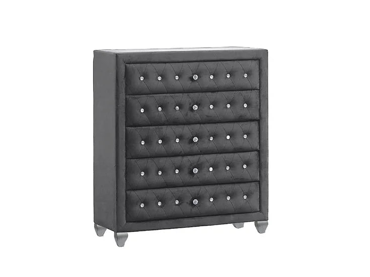 5-Piece Bedroom Set in Grey - Divina