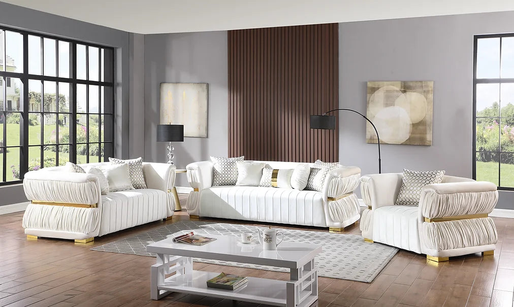 Anna (White) 3pc Living Room Set