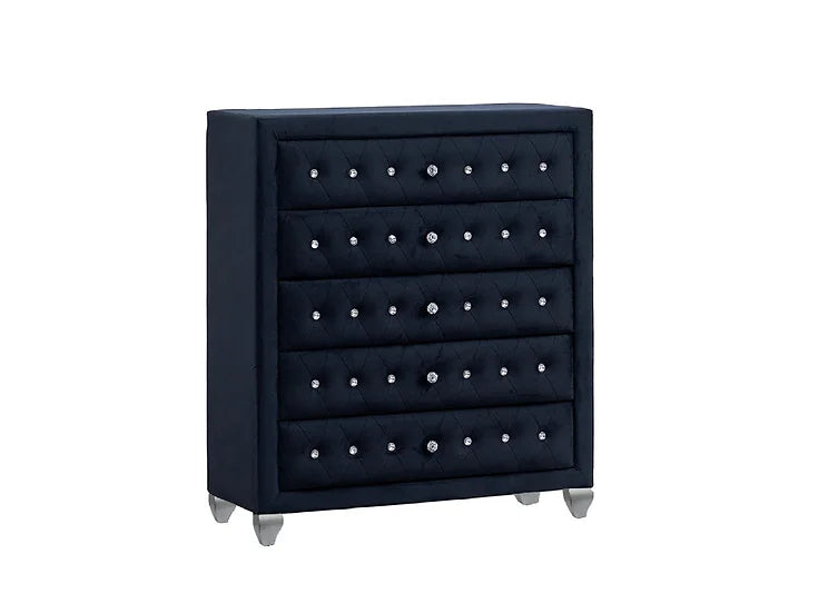 Stylish 5-Piece Bedroom Set in Black - Divina