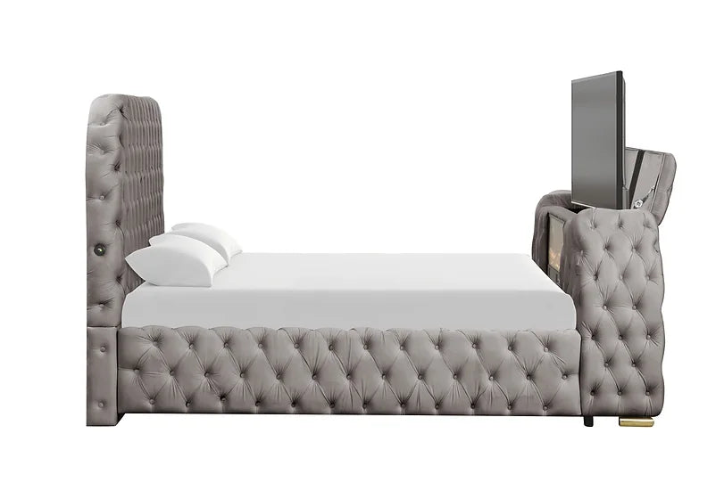 Grey Bed with a Royal Touch