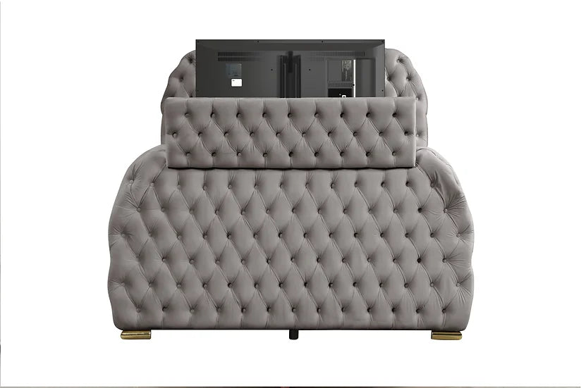 Grey Bed with a Royal Touch