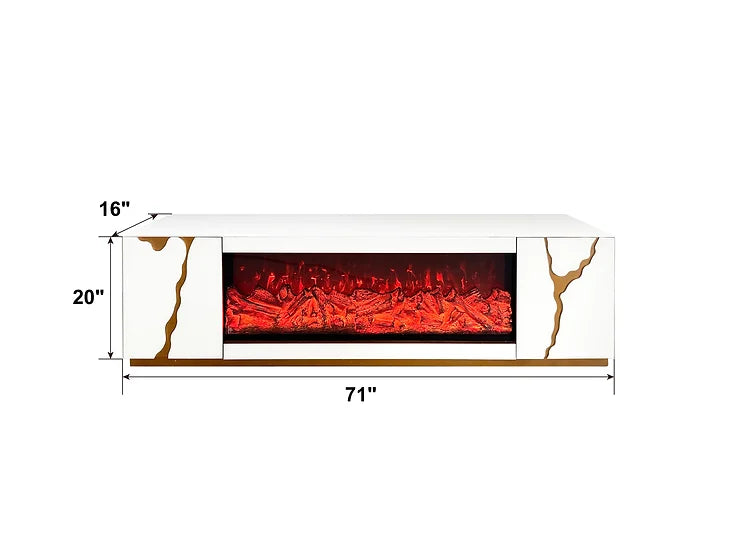 White/Gold Rosa TV Stand
