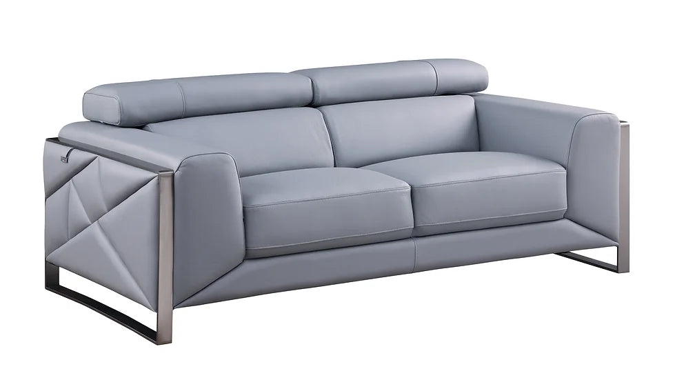 3pc Living Room Set in Giorgio's LT. Blue Color