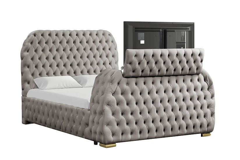 Grey Bed with a Royal Touch