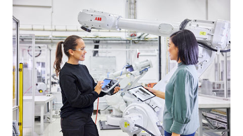 ABB robots can execute new tasks based on actual manufacturing needs through programming, making them typically more flexible and adaptable in production than traditional machines. Image/Provided by ABB