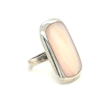 Load image into Gallery viewer, Vintage Sterling Silver Mother of Pearl Ring Size 7.5
