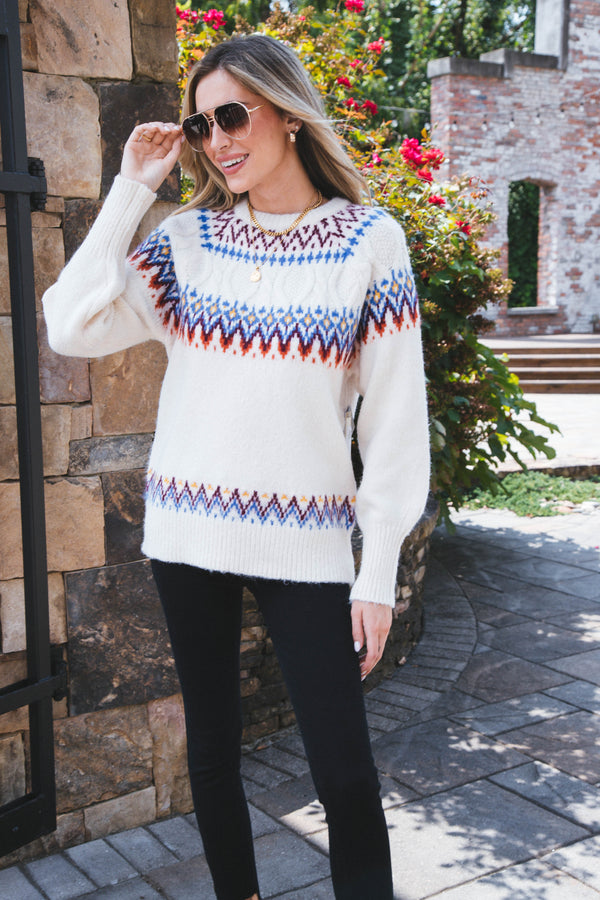 Alli V-Neck Oversized Sweater, Optic White