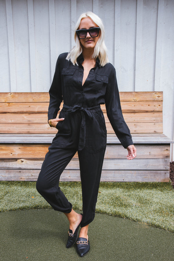 Naomi Tencel Jumpsuit - Black