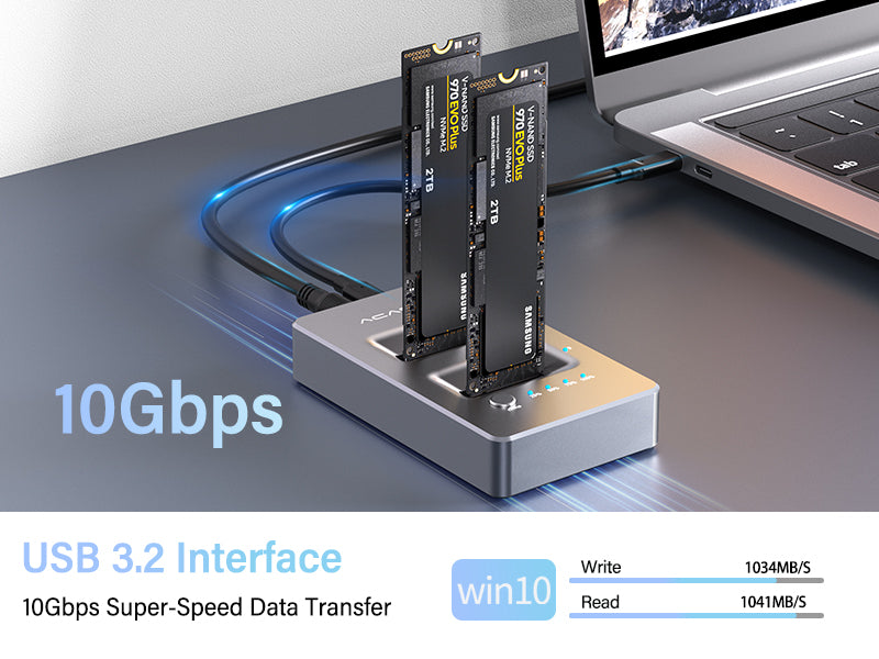 ACASIS NVMe M.2 Duplicator Dual-Bay Offline Clone USB C to NVME Docking Station