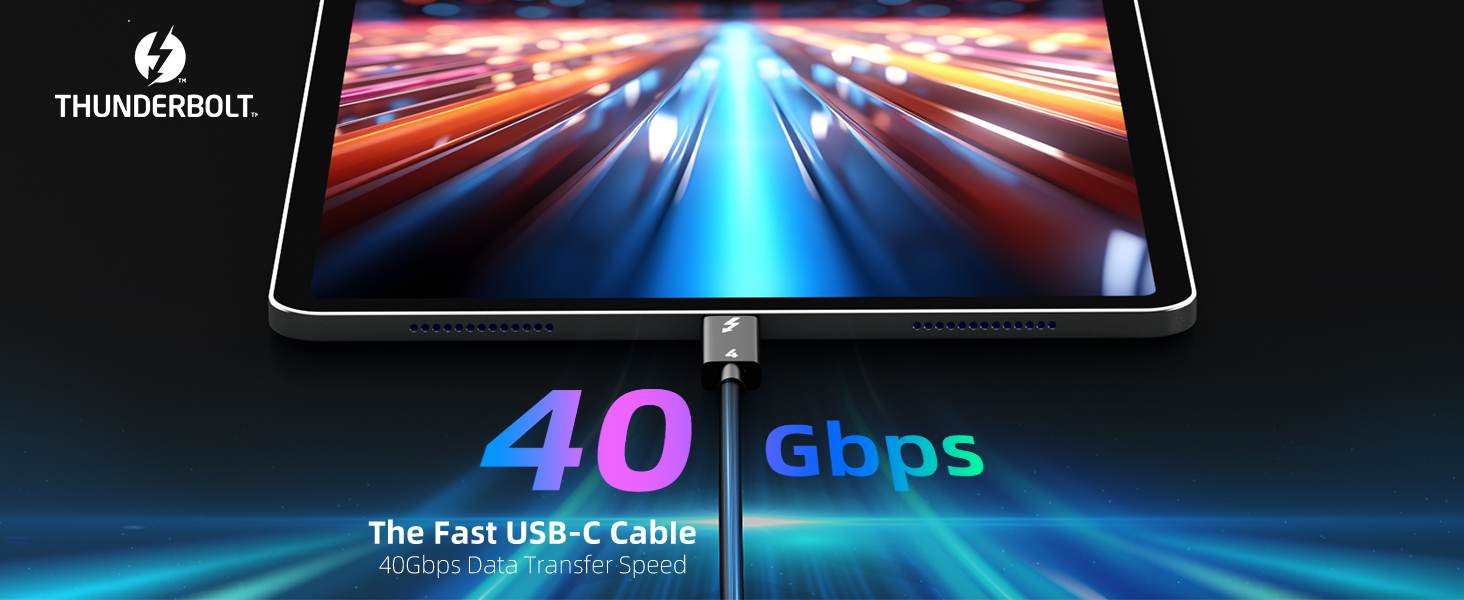 ACASIS Thunderbolt 4 Cable,40Gbps Data Transfer,100W Charging,8K Display or Dual 4K video Compatible with Thunderbolt 3/4, USB4,Type-C Port Devices