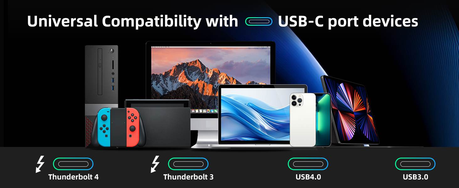 ACASIS Thunderbolt 4 Cable,40Gbps Data Transfer,100W Charging,8K Display or Dual 4K video Compatible with Thunderbolt 3/4, USB4,Type-C Port Devices