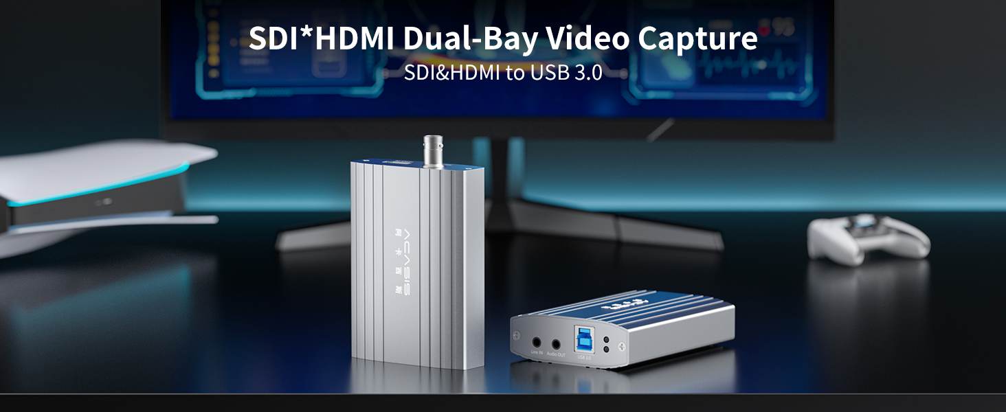 Acasis 2 Channel SDIHDMI-Compatible HD Video USB3.0 Capture Card