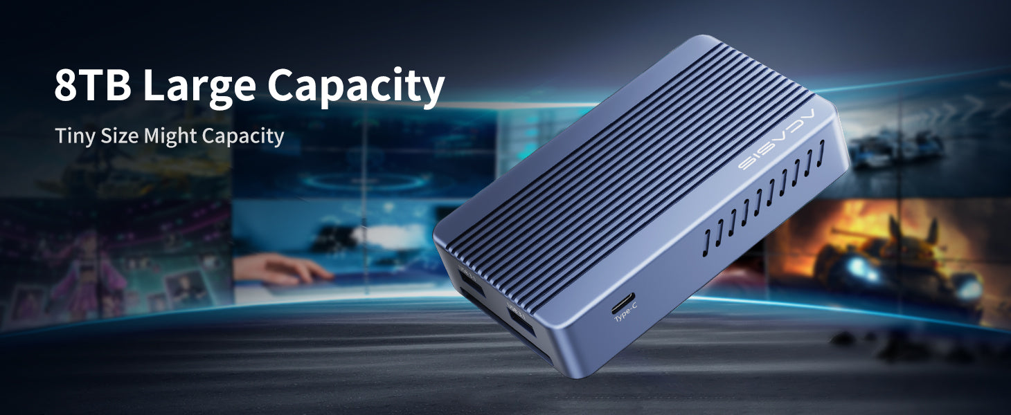 Acasis 6-in-1 40Gbps M.2 NVME SSD Enclosure & Docking Station DP 8K60Hz Compatible with Thunderbolt 3/4